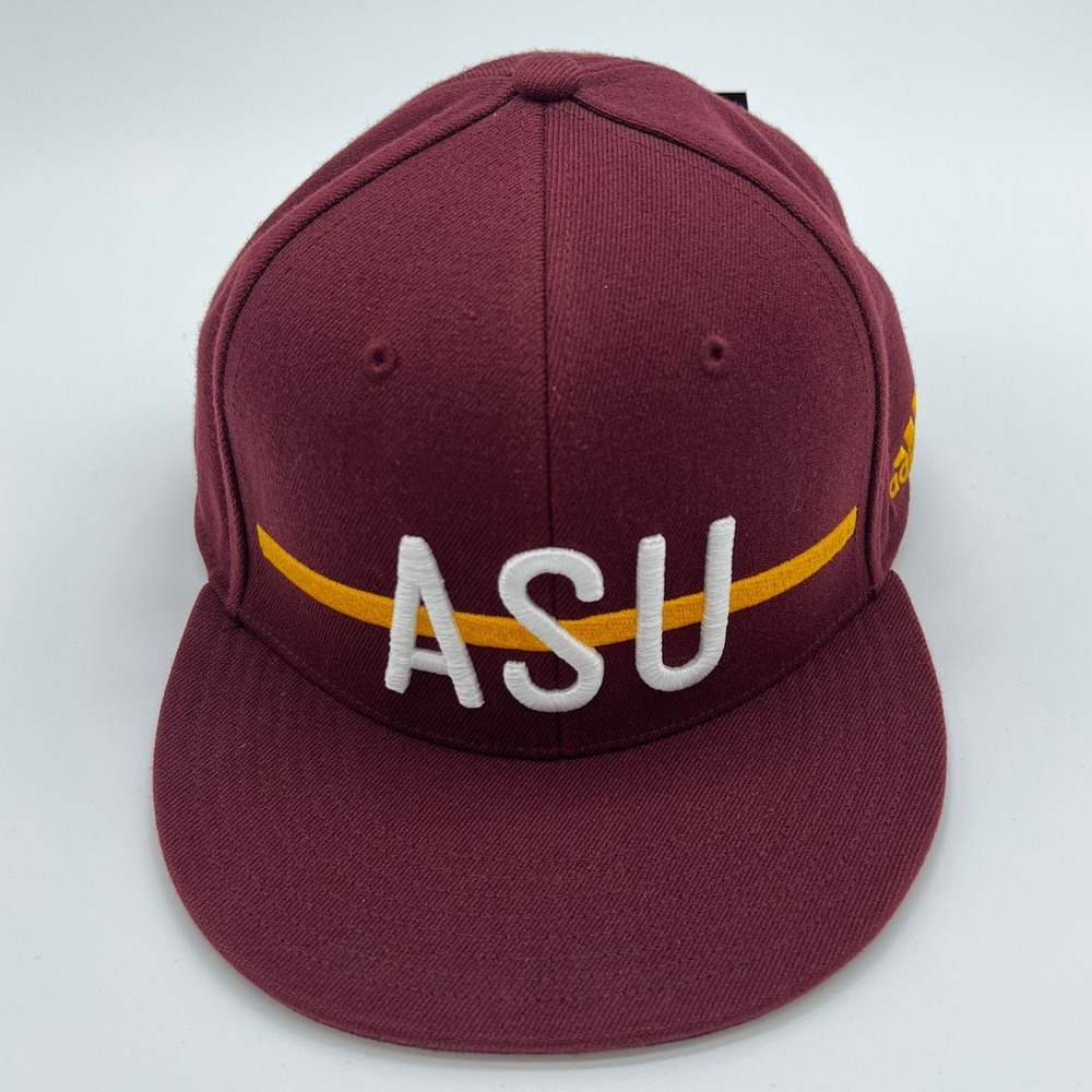 Adidas Arizona State Sun Devils ASU Maroon Gold Flex Fit‎ Hat Cap Mens